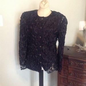 Vintage 80's Lace& Ribbon Evening Jacket